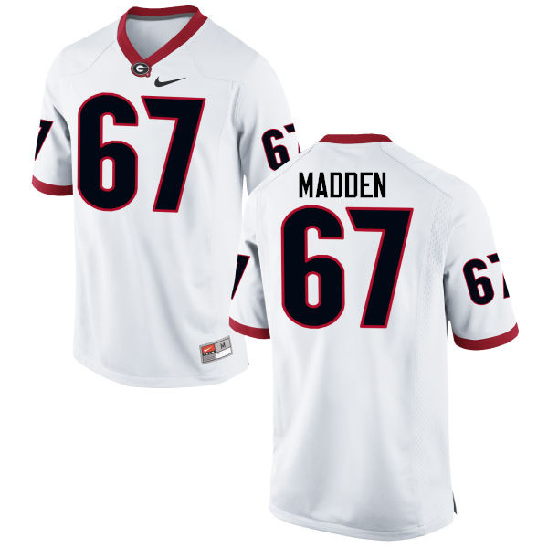 Men Georgia Bulldogs #67 Sam Madden College Football Jerseys-White - Click Image to Close